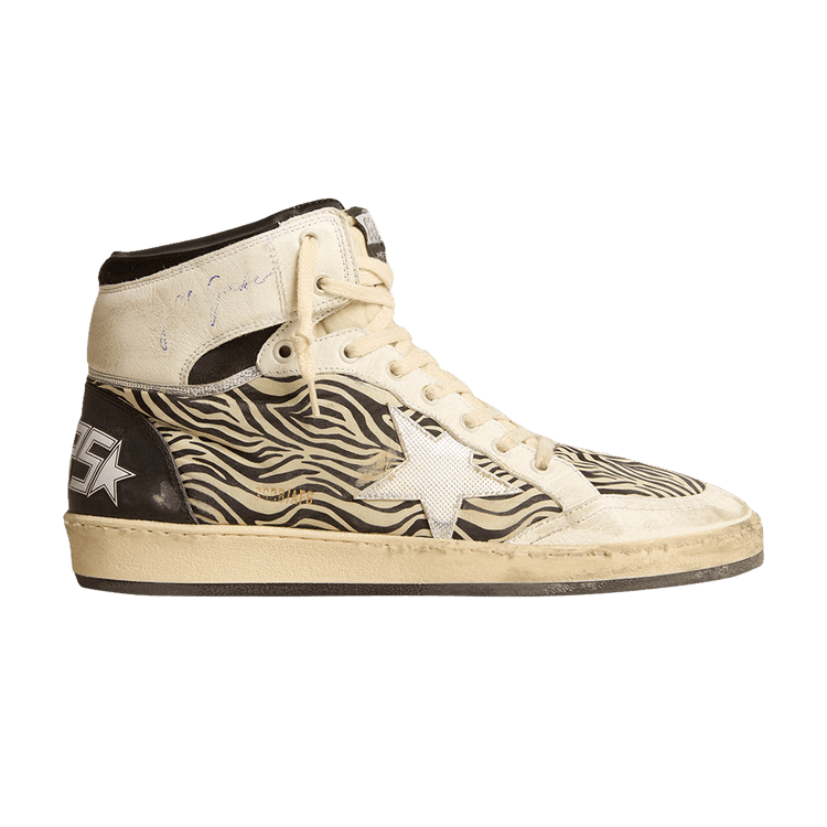 Golden Goose Wmns Sky Star LAB 'Zebra Print' — Black/White/Silver Metallic
