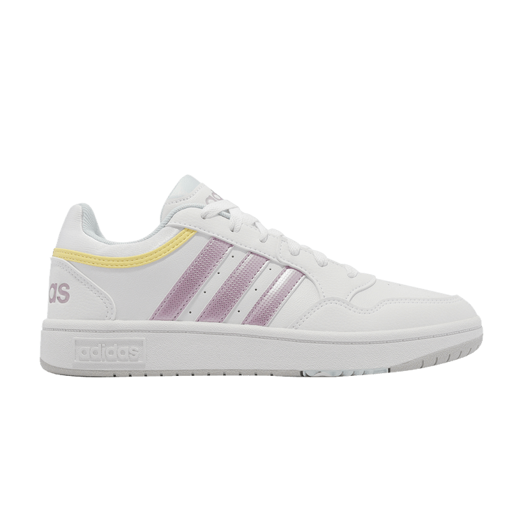 Adidas Wmns Hoops 3.0 'White Matte Purple Metallic' — Cloud White/Matte Purple Metallic/Almost Yellow