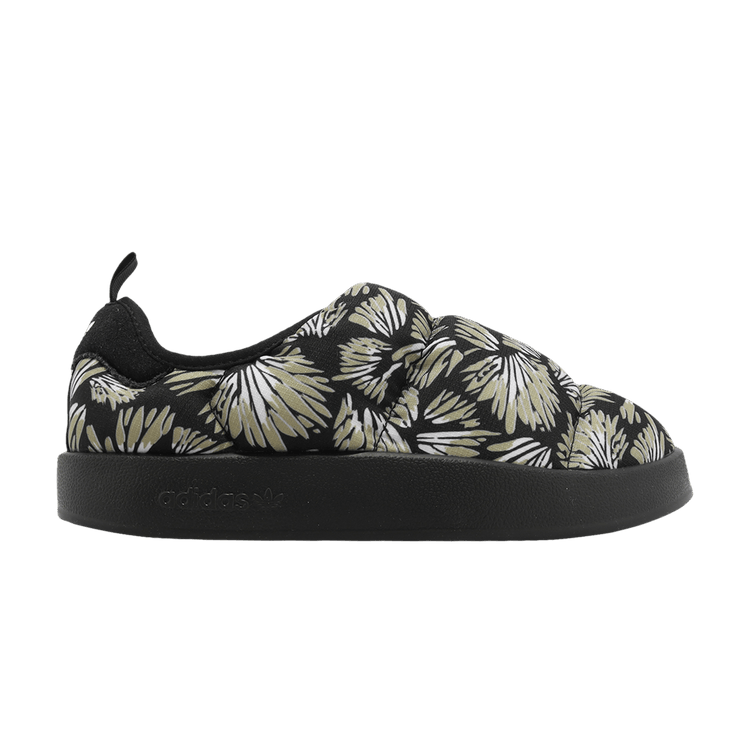 Adidas Wmns Puffylette 'Floral - Black' — Core Black/Core Black/Footwear White