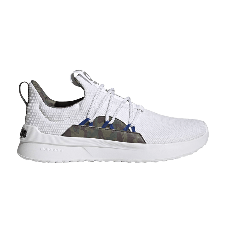 Adidas Lite Racer Adapt 5.0 'White Camo' — Cloud White/Cloud White/Royal Blue