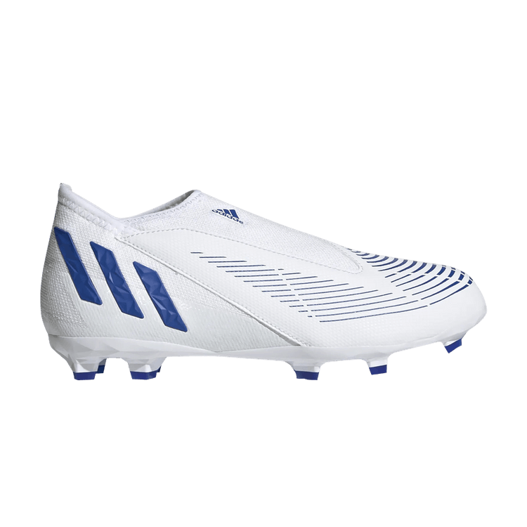 Adidas Predator Edge.3 Laceless FG J 'White Hi-Res Blue' — Cloud White/Hi-Res Blue/Cloud White