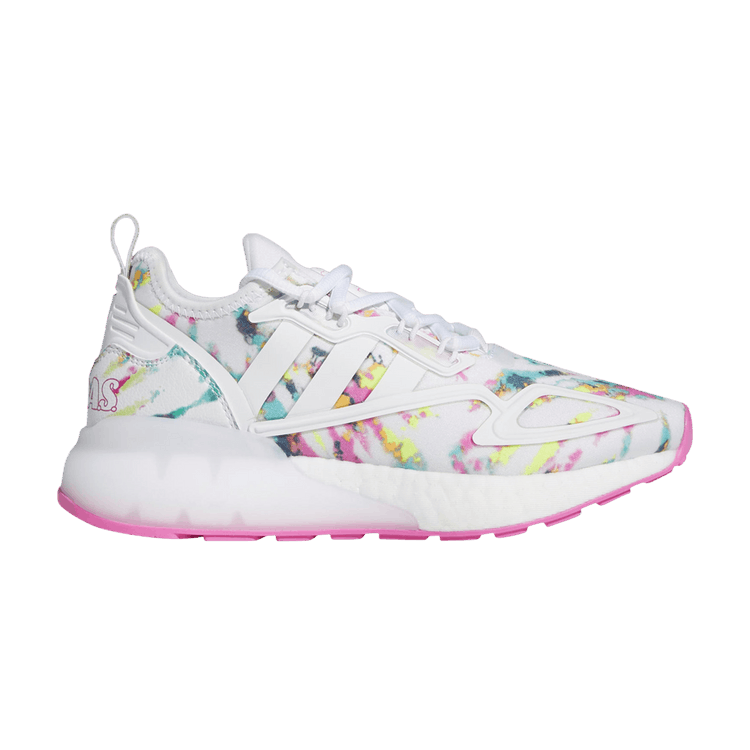 Adidas ZX 2K Boost Big Kid 'Watercolor' — Cloud White/Screaming Pink/Acid Mint