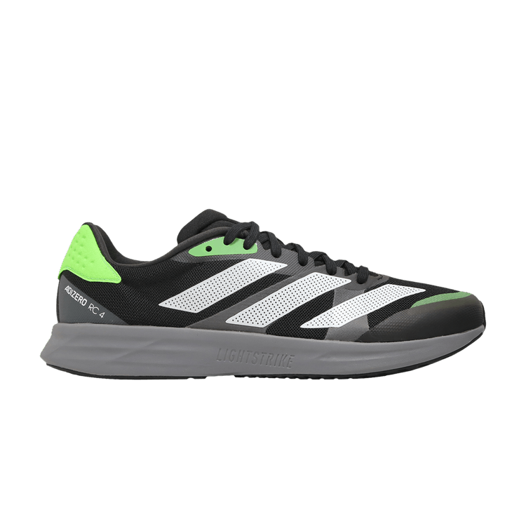 Adidas Adizero RC 4 'Black Solar Green' — Core Black/Cloud White/Solar Green