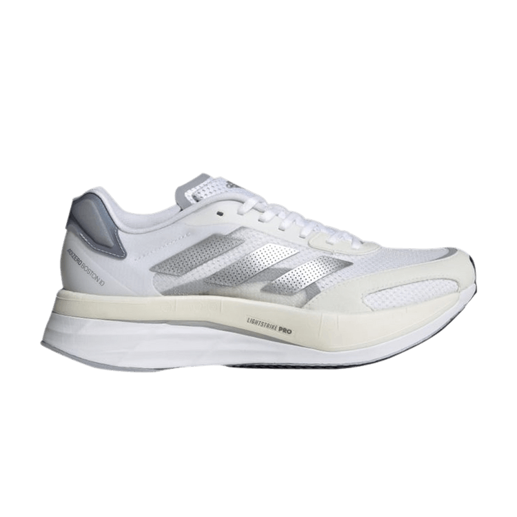 Adidas Wmns Adizero Boston 10 'White Silver Metallic' — Cloud White/Silver Metallic/Halo Silver