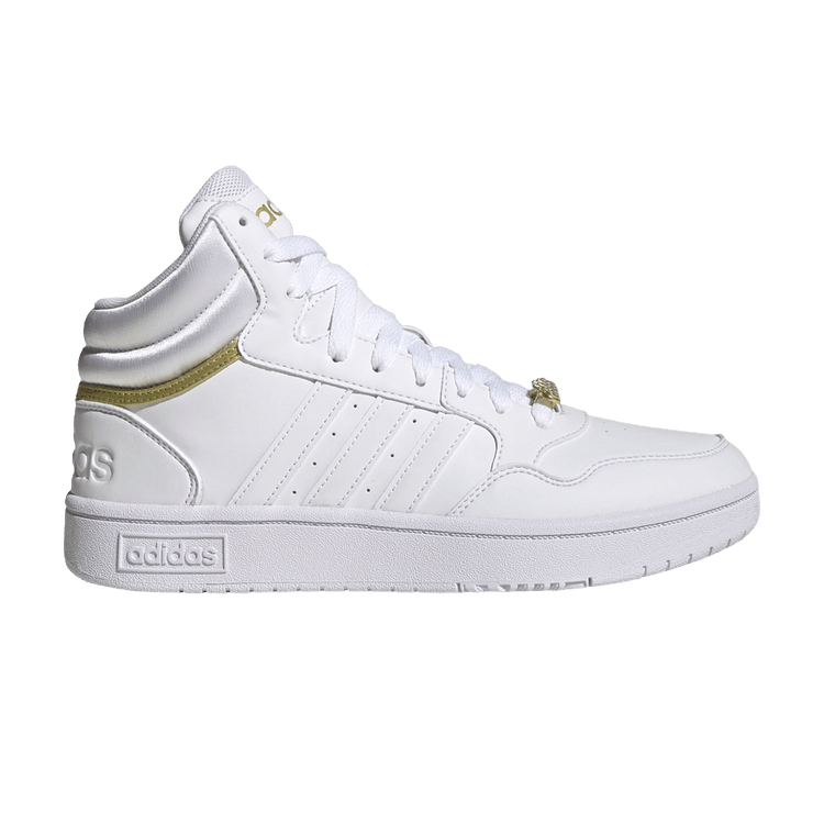 Adidas Wmns Hoops 3.0 Mid Classic 'Gold Metallic' — Cloud White/Cloud White/Gold Metallic
