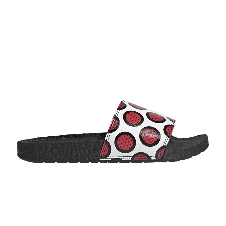 Adidas Adilette Boost Slide 'Pop Art' — Core Black/Cloud White/Scarlet