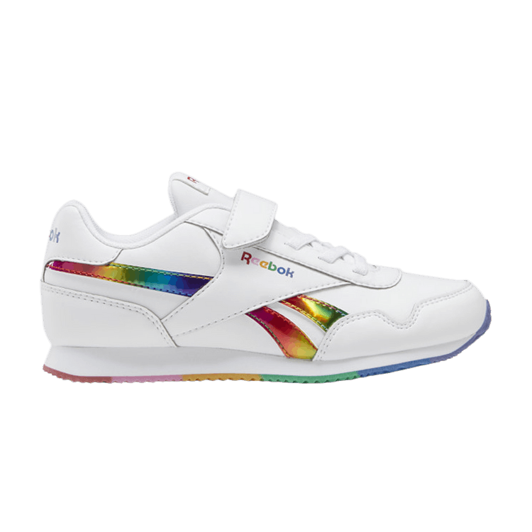 Reebok Royal Classic Jogger 3 Little Kid 'Rainbow' — Footwear White/Footwear White/True Pink