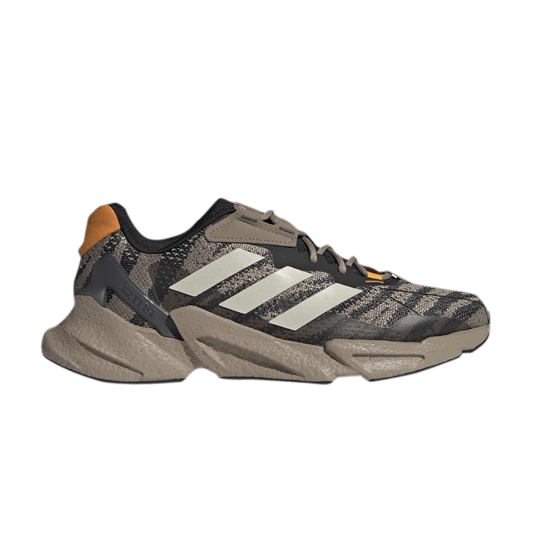 Adidas X9000L4 'Tiger Stripe' — Chalky Brown/Wonder White/Bright Orange