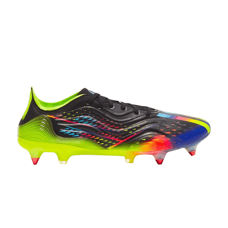 Adidas Copa Sense.1 SG 'Al Rihla Pack - Black' — Core Black/Bright Cyan/Team Solar Yellow