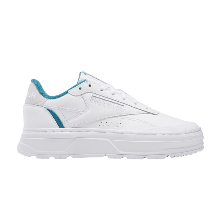 Reebok Wmns Club C Double Geo 'White Seaport Teal' — Cloud White/Seaport Teal/Quartz Glow