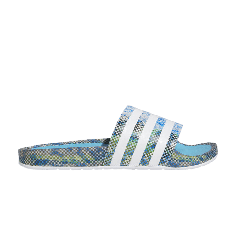 Ninja x adidas Adilette Boost Slide 'Time In - Signal Cyan Glow Pink' — Signal Cyan/Cloud White/Glow Pink
