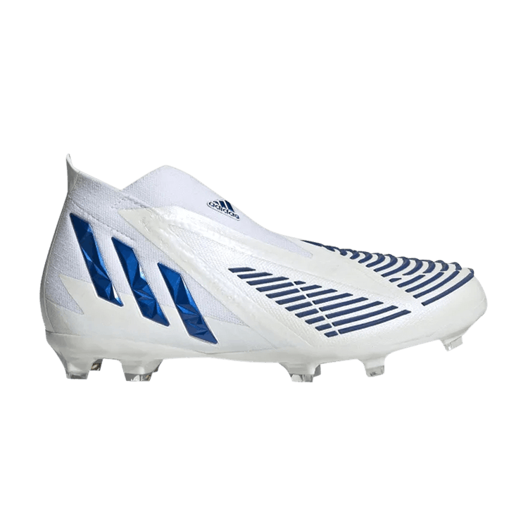 Adidas Predator Edge+ FG J 'White Hi-Res Blue' — Cloud White/Hi-Res Blue/Cloud White