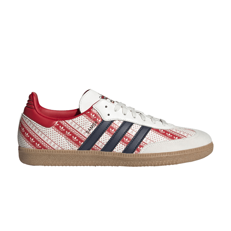 Adidas Samba Vegan 'Christmas' — Cloud White/Shadow Navy/Vivid Red