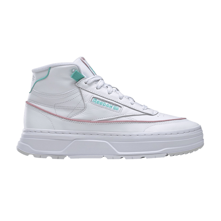 Reebok Wmns Club C Geo Mid 'White Lilac Teal' — Cloud White/Infused Lilac/Semi Classic Teal