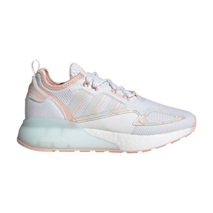 Adidas ZX 2K Big Kid 'White Haze Coral' — Cloud White/Cloud White/Haze Coral