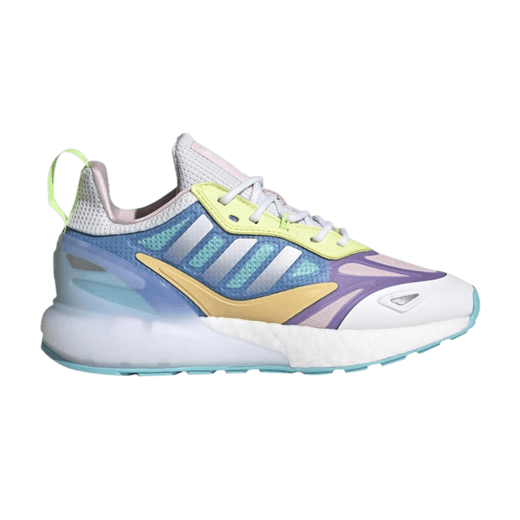Adidas ZX 2K Boost 2.0 J 'White Light Purple' — Cloud White/Cloud White/Light Purple