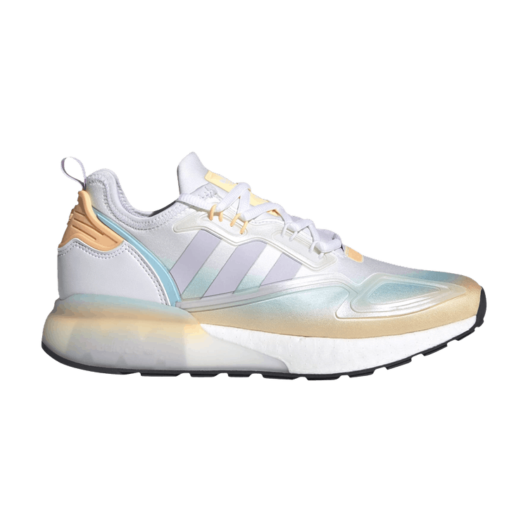 Adidas Wmns ZX 2K Boost 'Space Race' — Cloud White/Purple Tint/Acid Orange