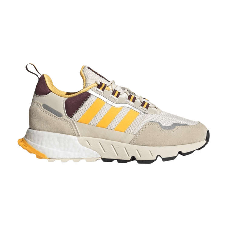 Adidas Wmns ZX 1K Boost 'Wonder White Solar Gold' — Wonder White/Solar Gold/Victory Crimson