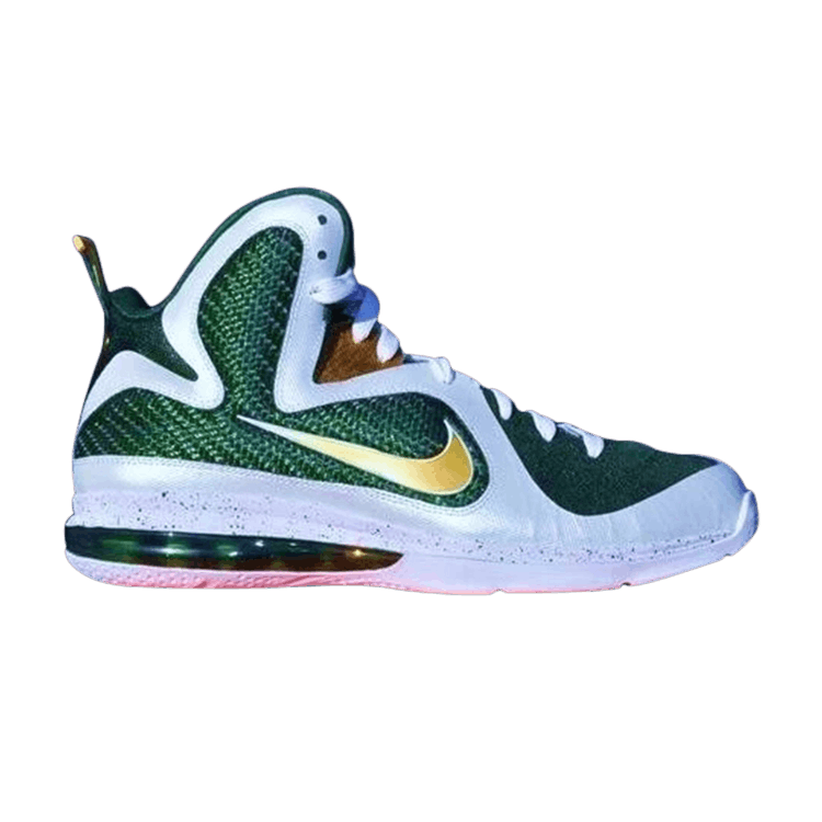 Nike LeBron 9 'SVSM Home' PE — White/Deep Forest-Metallic Zinc-Metallic Gold