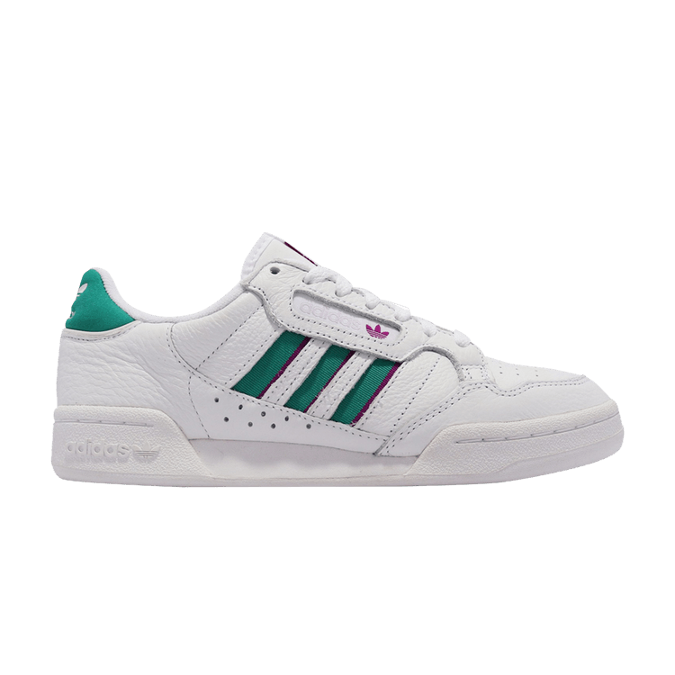 Adidas Wmns Continental 80 Stripes 'White Glory Green Fuchsia' — Cloud White/Glory Green/Sonic Fuchsia