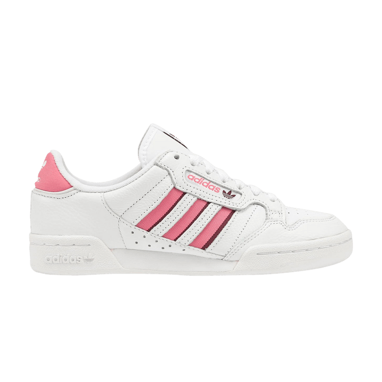 Adidas Wmns Continental 80 Stripes 'White Rose Tone' — Cloud White/Rose Tone/Victory Crimson