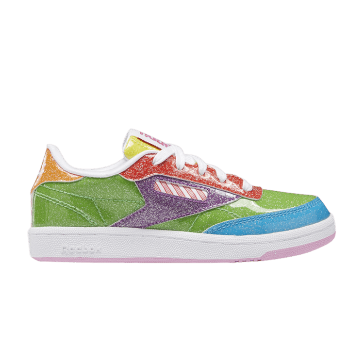 Hasbro x Reebok Club C Little Kid 'Candy Land' — Super Green/Aubergine/White