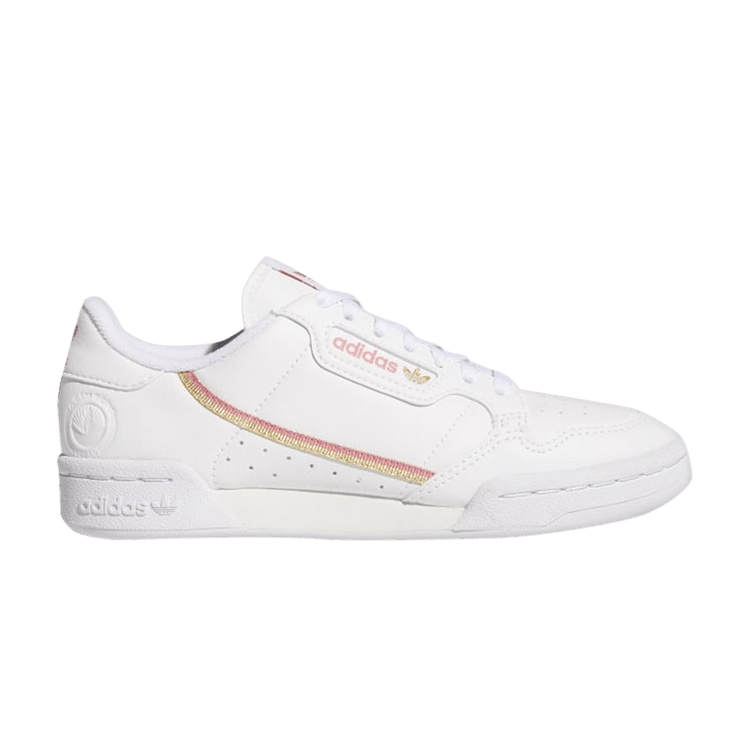 Adidas Wmns Continental 80 Vegan 'White Hazy Rose' — Cloud White/Hazy Rose/Gold Metallic