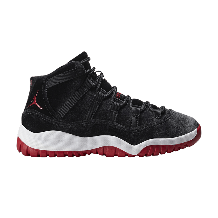 Air Jordan 11 PS Retro PS 'Bred Velvet' — Black/Gym Red/White