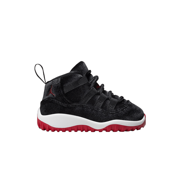 Air Jordan 11 PS Retro TD 'Bred Velvet' — Black/Gym Red/White