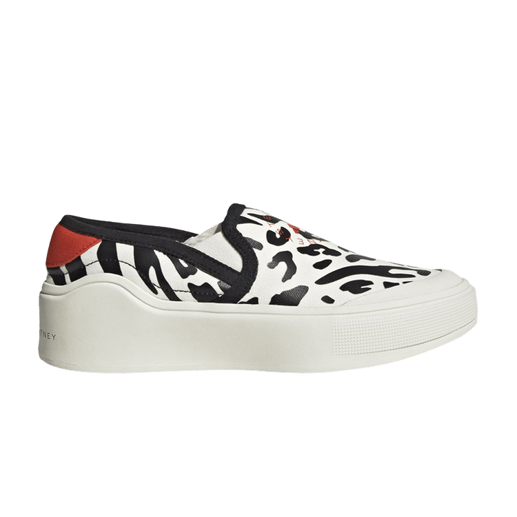 Stella McCartney x adidas Wmns Court Slip-On 'Animal Print' — Off White/Core Black/Burnt Cayenne
