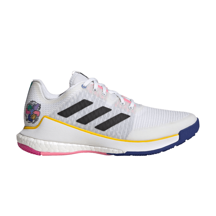 Adidas Wmns Crazyflight 'White Pink Blue' — Cloud White/Core Black/Core Black