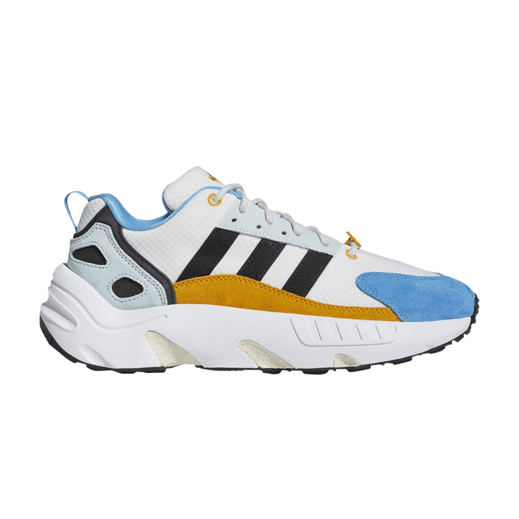 Adidas ZX 22 Boost 'White Pulse Blue Gold' — Crystal White/Core Black/Pulse Blue