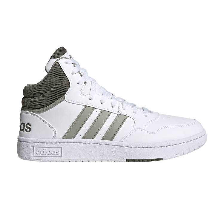 Adidas Hoops 3.0 Mid Classic 'White Olive Strata' — Cloud White/Silver Pebble/Olive Strata