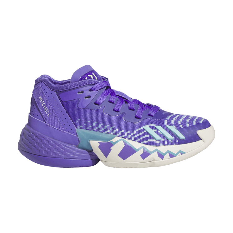 Adidas D.O.N. Issue #4 Little Kid 'Throwback Utah Jazz' — Purple Rush/Off White/Preloved Blue