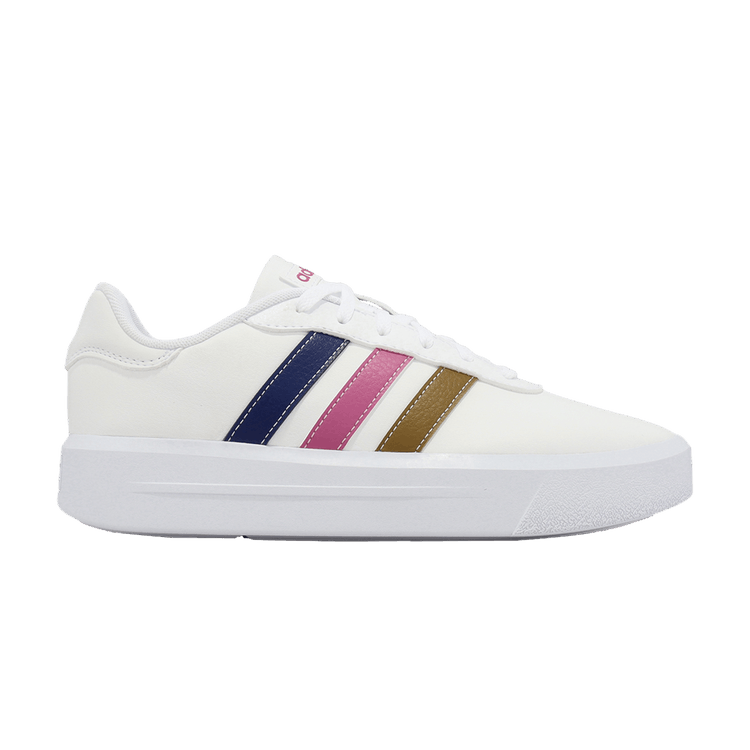 adidas Wmns Court Platform 'White Purple Pink Brown' — Footwear White/Matte Purple Metallic/Collegiate Navy
