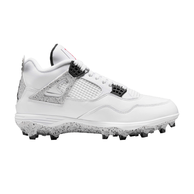 Air Jordan 4 Retro TD Cleat 'White Cement' — White/Fire Red/Black/Tech Grey