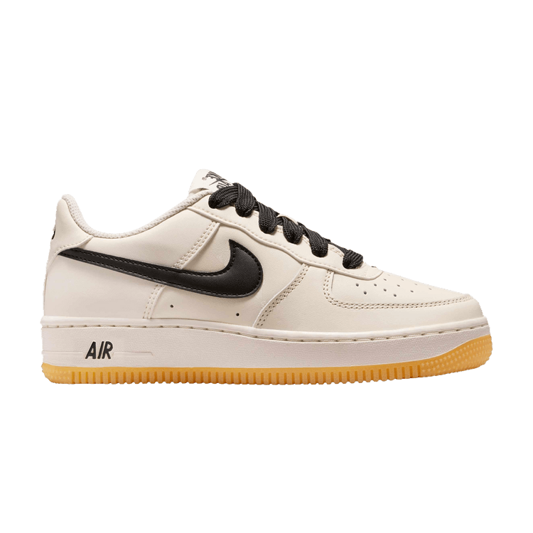 Nike Air Force 1 LV8 GS 'Soft Pearl Black Gum' — Soft Pearl/Gum Light Brown/Metallic Silver/Black