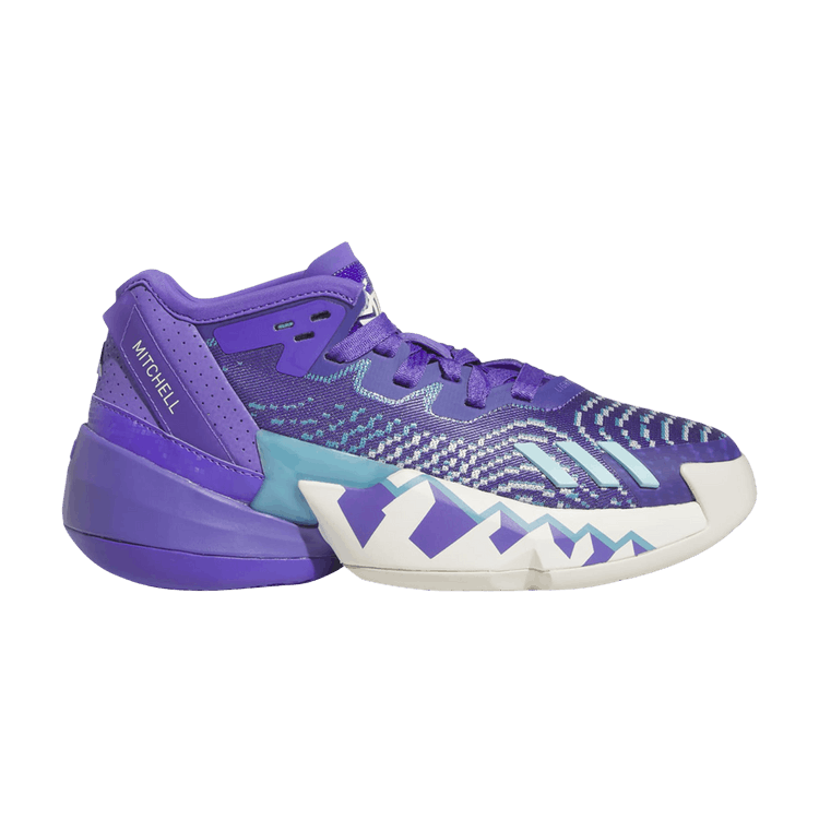 Adidas D.O.N. Issue #4 Big Kid 'Throwback Utah Jazz' — Purple Rush/Off White/Preloved Blue