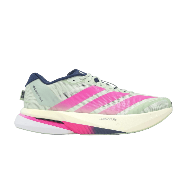 adidas Adizero Boston 13 M 'Linen Green Shock Pink Dark Blue' — Linen Green/Shock Pink/Dark Blue