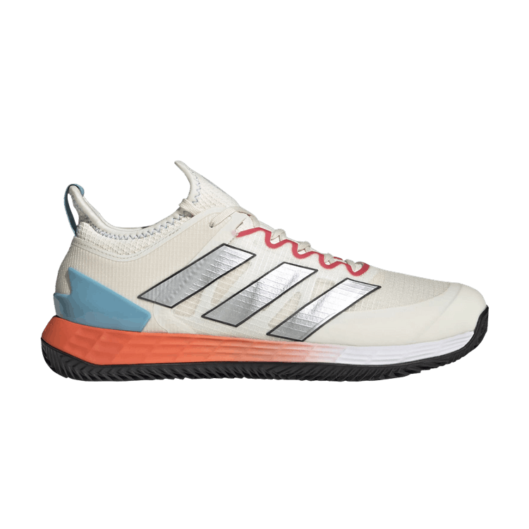 Adidas Adizero Ubersonic 4 Clay Court 'Chalk Scarlet' — Chalk White/Silver Metallic/Preloved Blue