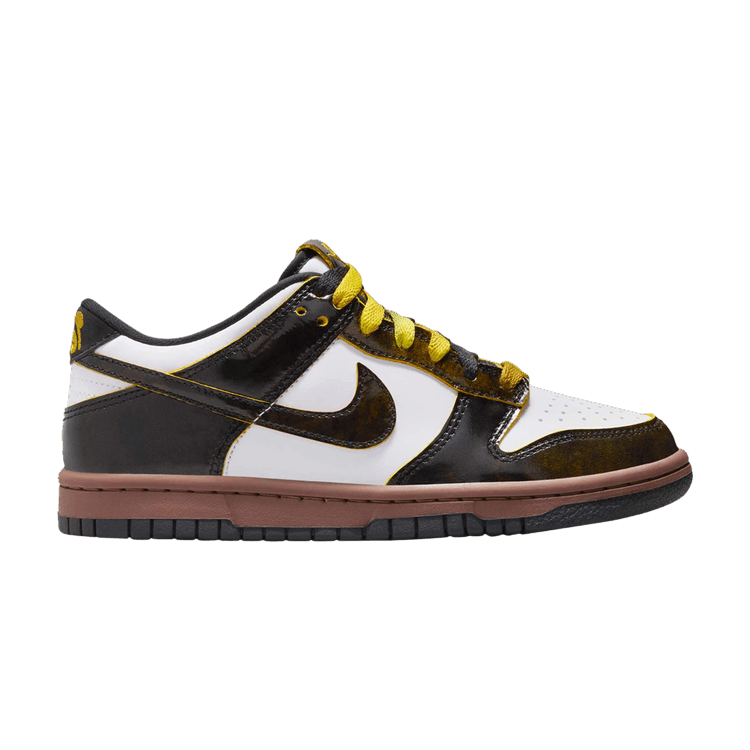 Nike Dunk Low SE GS 'Panda-Monium Pack - Fauna Brown' — White/Black/Fauna Brown/Bright Citron