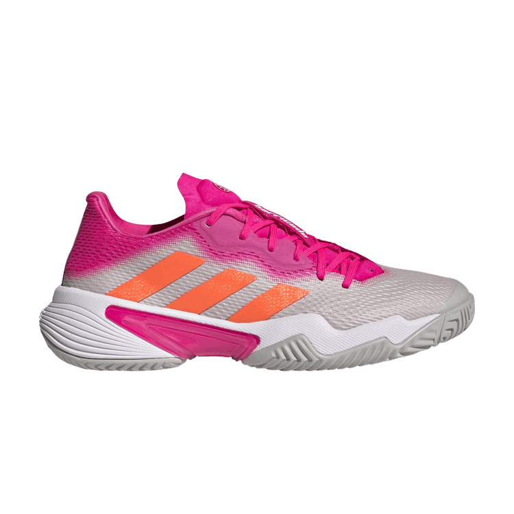 Adidas Wmns Barricade 'Grey Team Shock Pink' — Grey Two/Solar Orange/Team Shock Pink