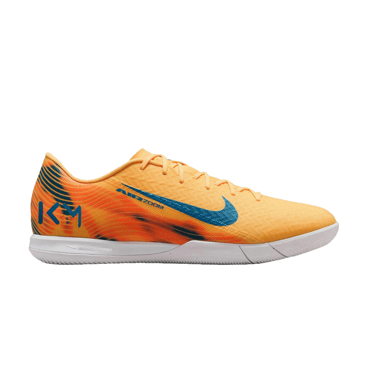 Nike Mercurial Vapor 16 Academy "Kylian Mbappe" Indoor/Court Low-Top Soccer Shoes — Melon Tint/Igloo/Neo Turquoise