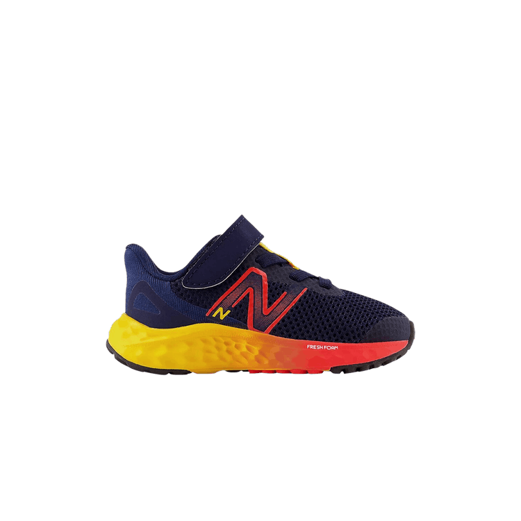 New Balance Fresh Foam Arishi v4 Bungee Lace Toddler Wide 'Navy Red Egg Yolk' — Team Navy/Electric Red/Egg Yolk