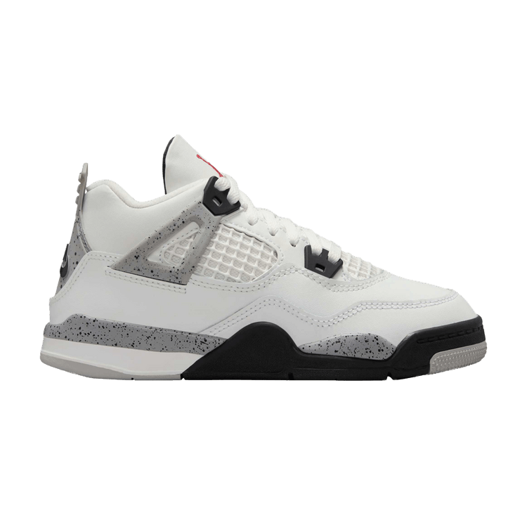 Air Jordan 4 Retro OG PS 'White Cement' 2025 — Summit White/Fire Red/Tech Grey/Black