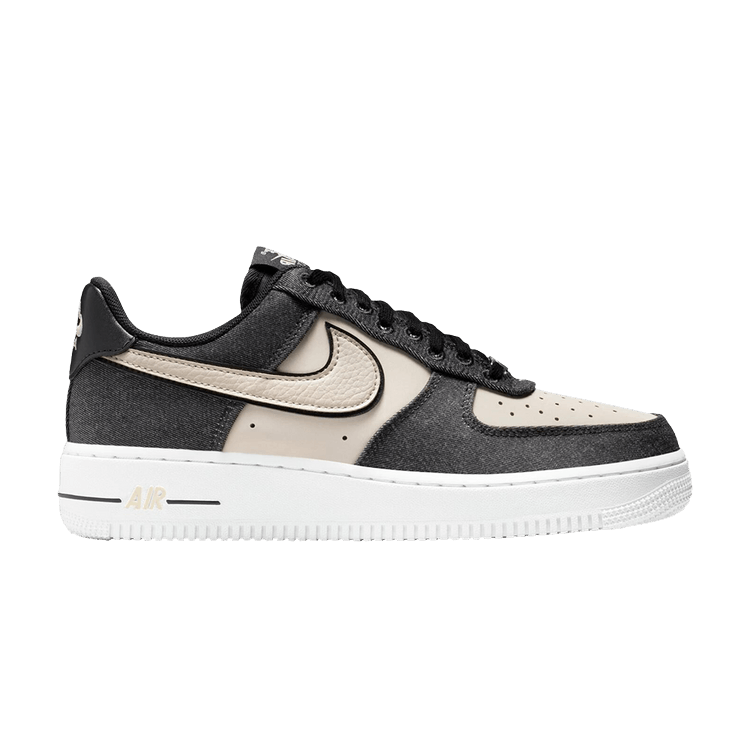 Nike Wmns Air Force 1 Low '07 SE 'Black Denim Net' — Black/White/Metallic Silver/Net