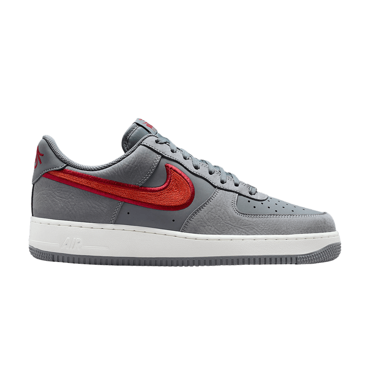 Nike Air Force 1 '07 LV8 'Cool Grey' — Cool Grey/Team Crimson/Summit White/Rust Factor