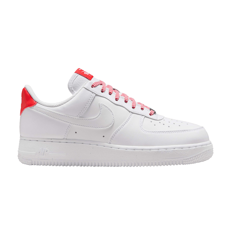 Nike Wmns Air Force 1 '07 'Patterned Red Laces' — White/Pink Foam/Metallic Silver/Light Crimson