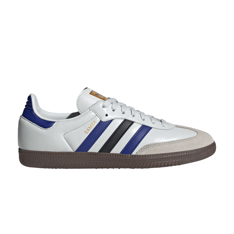 adidas Samba OG 'White Active Blue' — Crystal White/Active Blue/Matte Gold