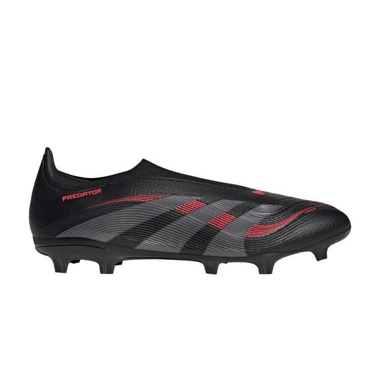 adidas Predator 24 League Laceless FG MG 'Stealth Victory Pack' — Core Black/Grey Four/Lucid Red